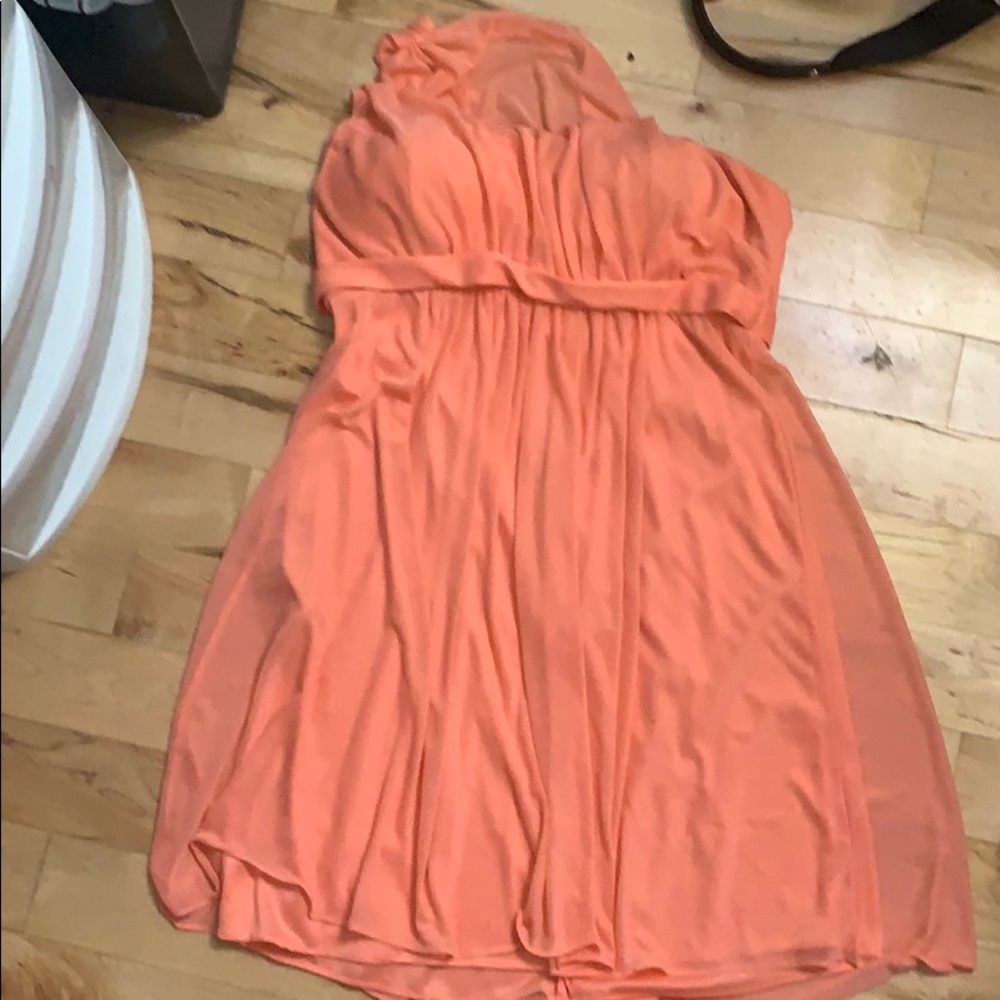 Women’s coral one shoulder fancy dress